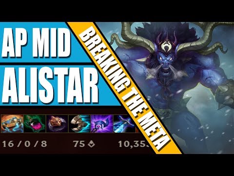 BREAKING THE META: AP MID ALISTAR - PERFECT 16-0 GAME LEAGUE OF LEGENDS