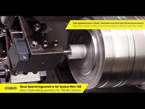 Neue Spanformgeometrie für das System Mini 108 / New chip breaking geometry for system Mini 108