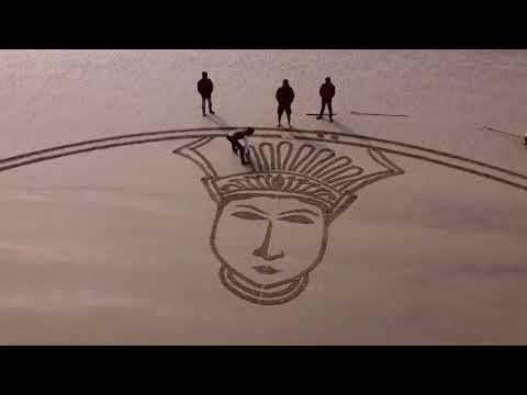 #srivalli #pushpa #sandpainting Indian Sand Art Painting  Pradipta Ghosh  Rang Dhanush Sand Art