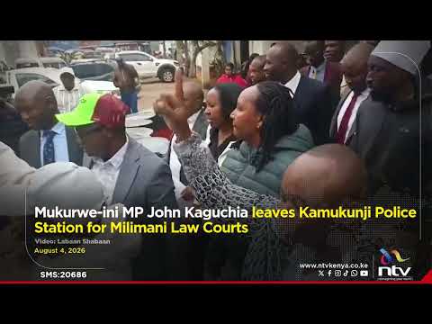 Mukurwe-ini MP John Kaguchia leaves Kamukunji Police Station for Milimani Law Courts