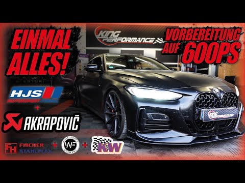 AKRAPOVIC Slipon Titan Abgasanlage + HJS Downpipe + KW DDC Fahrwerk uvm passend für BMW #M440i G22