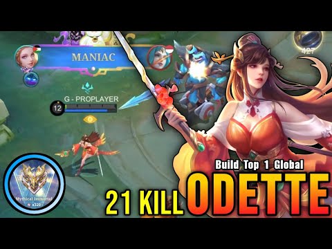 21 Kills + MANIAC!! Odette LUNAR FEST Skin Real Monster Midlaner - Build Top 1 Global Odette ~ MLBB