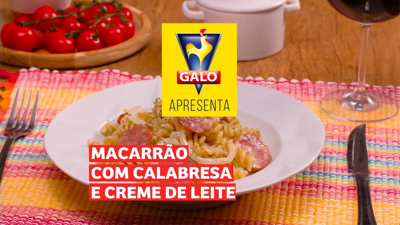 Macarrão com calabresa e creme de leite