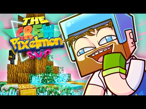 Hot Air Balloon?! - The Crew Pixelmon SMP Episode 4 (Minecraft Pokemon Mod!)