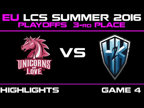 UOL vs H2K Game 4 highlights EU LCS 2016 Summer Playoffs Third place   Unicorns Of Love vs H2K