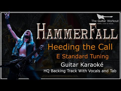 HammerFall - Heeding The Call (HQ Backing Track with vocals & tab | Guitar Karaoke)