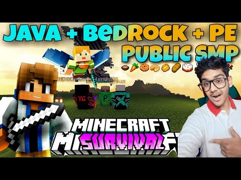 Public Smp + PVP join now Java + PE + Bedrock in  Minecraft  |  new house banayenge Hindi