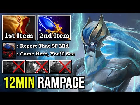 WTF 12Min Rampage 17Min GG EPIC Pro Zeus Solo Mid First Item Boots EZ Global Gank 100% Deleted ALL