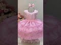Vestido Infantil Rosa Claro Saia C/ Babados e Glitter Daminha