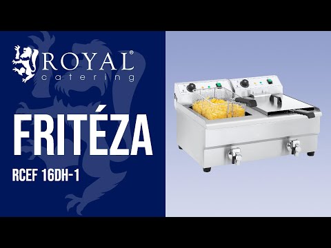 Video - Elektrická dvojitá fritéza - 2 x 16 l - 6 400 W - vypúšťací kohútik - Royal Catering