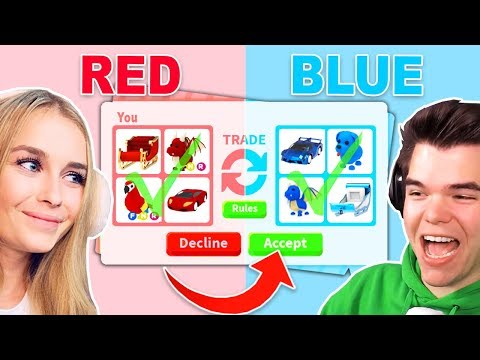 One Color TRADING Challenge With My BOYFRIEND In Adopt Me! (Roblox)
