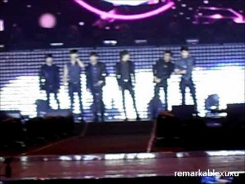 120208 music bank paris bercy - 2pm - member introduction & photo event & hands up in french