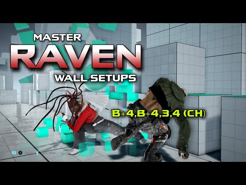 Master Raven Wall Setups - B+4,B+4,3,4 #masterraven #tekkensetups #tekken