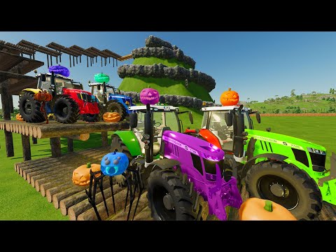 CLAAS TRACTORS vs COLORED HALLOWEN DRACULA - Farming Simulator 22