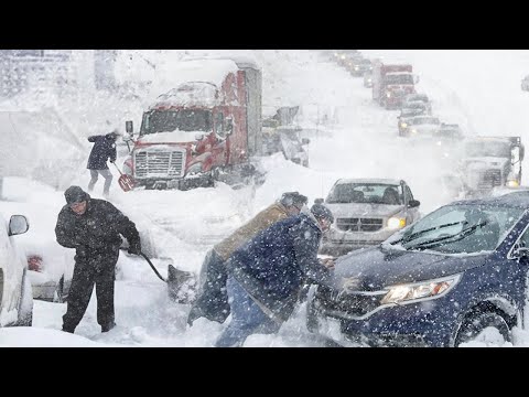 雪の黙示録が米国を襲った!サウスダコタ州とミネソタ州の吹雪と吹雪