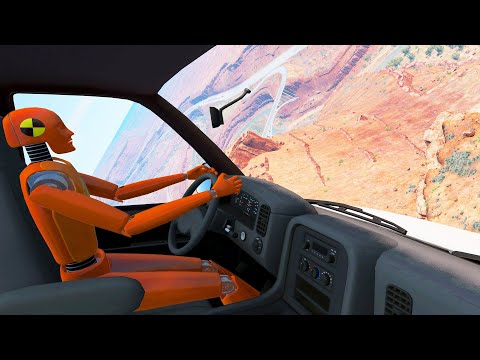 Cars with Dummy Jumping Off Cliff Car Crashes- BeamNG.Drive Ragdolls (Cars vs Cliff)