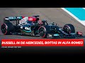 George Russell in de Mercedes, Bottas maakt eerste meters bij Alfa Romeo | Young Driver Test