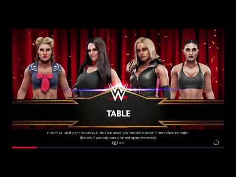 WWE 2K19 Princess Stephanie VS Lacey Evans,Trish Stratus,Sonya Deville Fatal 4-Way Tables Match