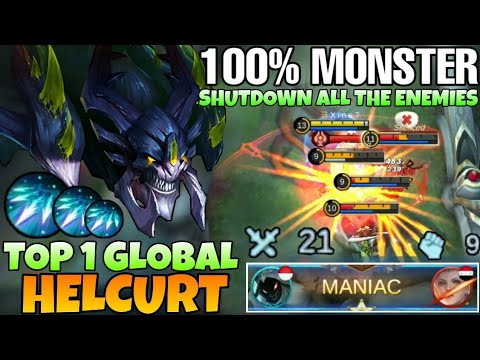 MANIAC! Helcurt One Shot Combo 21 Kill & Best build Helcurt 2021 | Top 1 Global Helcurt | MLBB