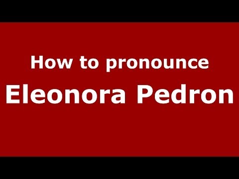 How to pronounce Eleonora Pedron (Italian/Italy) - PronounceNames.com