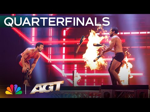 The Messoudi Brothers Juggle FIRE While Blindfolded In A Daring Live Show Act! | AGT 2025