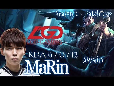 LGD MaRin SWAIN Top vs Pantheon - Patch 6.10 KR | League of Legends