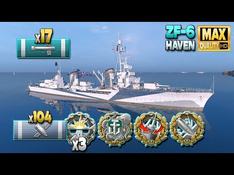 Destroyer ZF-6: MVP on map Haven - World of Warships