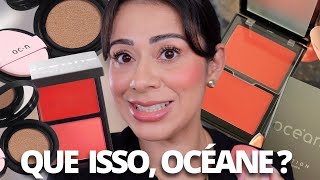 TESTANDO OCÉANE : BASE CUSHION e DUO de BLUSH , DUPE do PATRICK TA ? Valeu a Compra ?