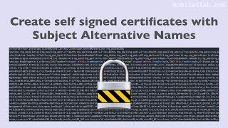 Create self signed certificates with Subject Alternative Names