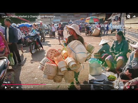 Laos || Mercado de Pakse || Província de Champasak