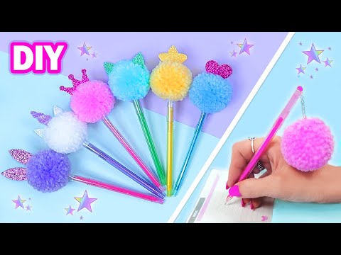 7 PEN DECORATION IDEAS WITH WOOL POMPOMS