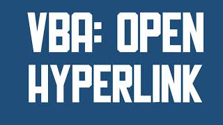 VBA Open files with hyperlink