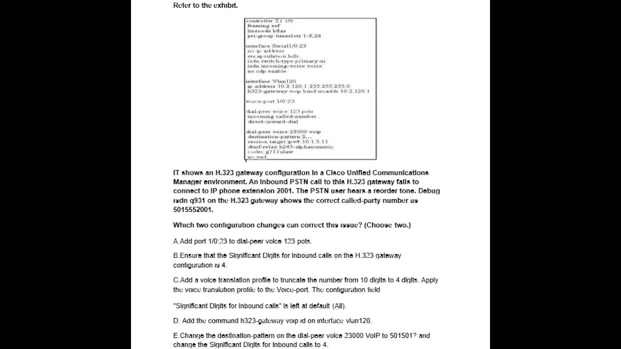Pass4sure 300-075 CCNP Collaboration