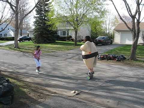 Kamron and Stephanie Pogo and Balance Catch with Sumo Suit