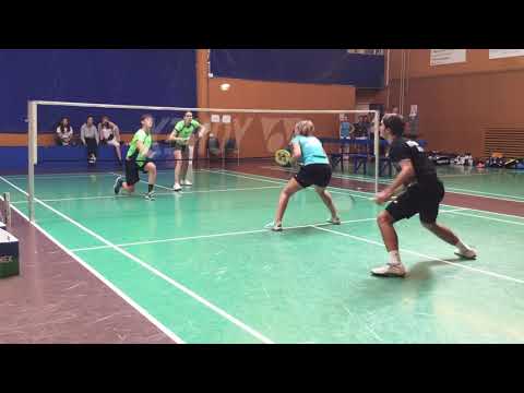 Badminton video clip mixed doubles Sweden vs Denmark under 19 Danish Junior Cup in Gentofte