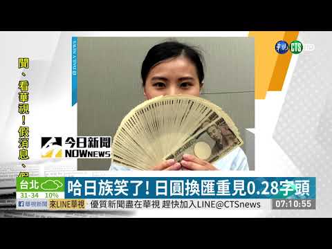 哈日族笑了! 日圓換匯重見0.28字頭