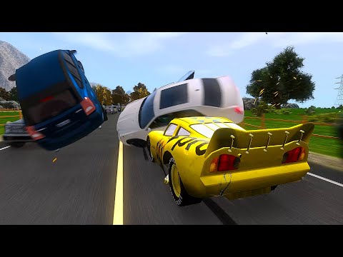 Crazy Lightning McQueen PRO Crashes - GTA 4 Real Car Crashes Ep.40