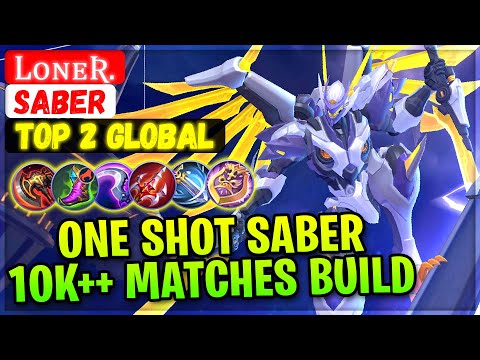 One Shot Jungler Saber 10K++ Matches Build [ Top 2 Global Saber ] Lᴏɴᴇʀ. - Mobile Legends Emblem
