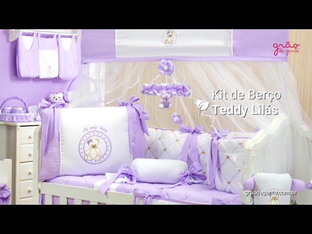 Quarto para Bebê sem Cama Babá Teddy Lilás | Ref: 50359