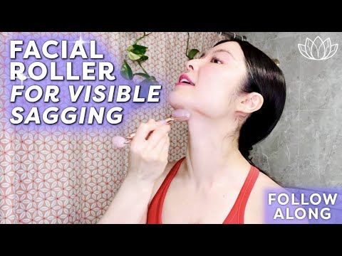 FACIAL ROLLER MASSAGE FOR VISIBLE SAGGING & LOSS OF ELASTICITY | FOLLOW ALONG ♡ Lémore ♡