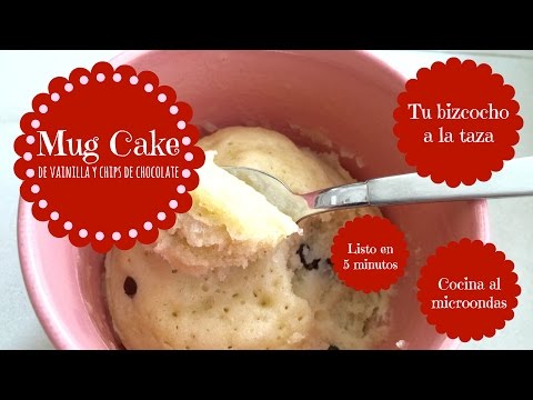 Mug cake de vainilla y pepitas de chocolate