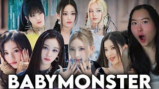 NON KPOP FAN REACTS to ALL BABYMONSTER MVs for the FIRST time (FOREVER, SHEESH, BATTER UP, Stuck~M)