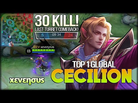 30 Kill Cecilion Inhuman Control. 1% Chance to Win? xεvεησυs Top 1 Global Cecilion - MLBB
