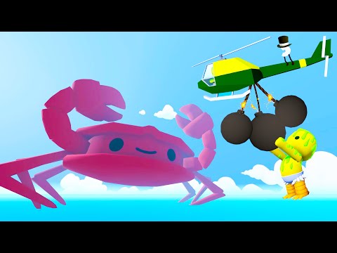 We Battled the Giant Crab with Bombs and Helicopters in Wobbly Life Multiplayer Update!