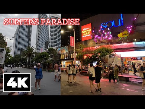 Explorando o Paraíso dos Surfistas, Gold Coast || [4K] Caminhada Ambiental