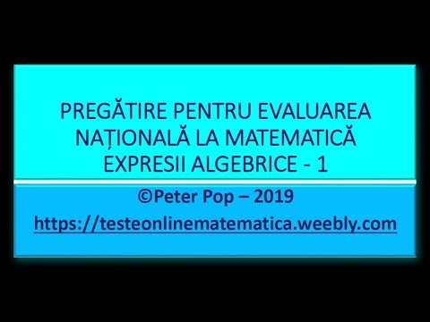 PREGĂTIRE PENTRU EVALUAREA NAȚIONALĂ LA MATEMATICĂ   EXPRESII ALGEBRICE   1