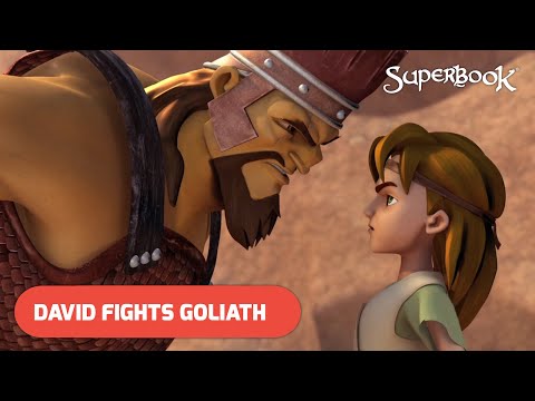 David Fights Goliath | Clip from A Giant Adventure | Superbook S01 E06