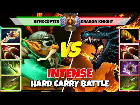 GYROCOPTER (Carry) vs DRAGON KNIGHT (Carry) - Epic Battle Of Immortal Rank Dota 2 Players - Z Dota 2