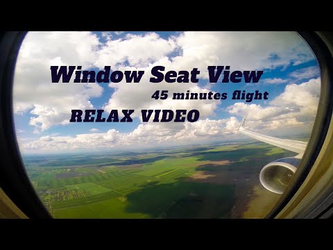 Window Seat View Boeing 767 take off from Bucharest to Antalya | 45 minutes flight | Relax Video