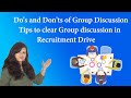 Do S And Don Ts Of Group Discussion GD Tips To Clear Group Discussion In Recruitment Drive
